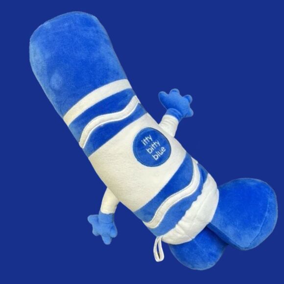 Crayola Experience Itty Bitty Blue Marker Plush Bean Bottom Crayon Toy 15” - Picture 2 of 8